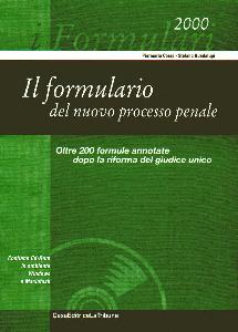 CORSO - GUADALUPI, Formulario del nuovo processo penale