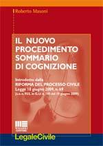 MASONI ROBERTO, Il nuovo processo sommario di cognizione