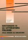 COURIR V., QUESTIONARIO SU LETTERATURA ITALIANA VOL.1�