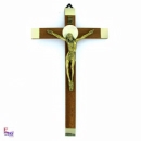 immagine di Croce in legno angoli dorati cm 17