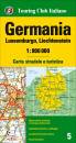 TOURING CLUB ITALIA, ve Germania Lussemburgo. Carta stradale 1:800 000
