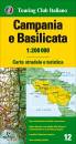 TOURING CLUB, CAMPANIA E BASILICATA. CARTA STRADALE 1:200.000