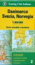TOURING CLUB TCI, VE danimarca Svezia Norvegia  1:800.000