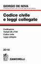 DE NOVA GIORGIO, Codice civile e leggi collegate 2018