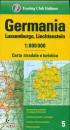 TOURING CLUB ITALIA, VE germania Lussemburgo. Carta stradale 1:800 000