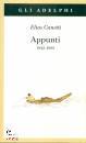 CANETTI ELIAS, Appunti 1942 - 1993
